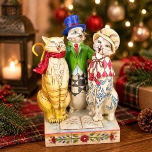 Jim Shore Caroling Cats Figurine Heartwood Creek Christmas Folk Art Holiday 2008